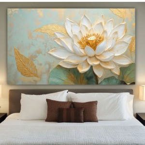 lukisan bunga teratai