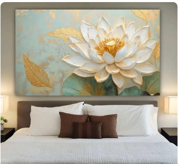 lukisan bunga teratai