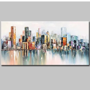 lukisan abstrak kota